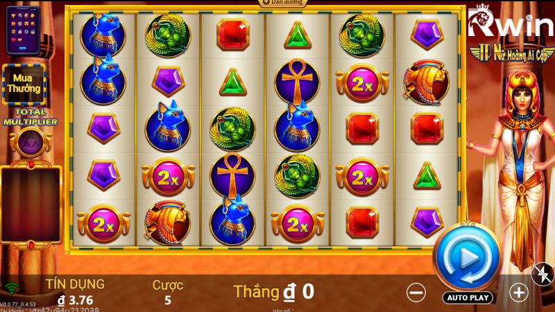 Thông tin cơ bản về siêu phẩm Nổ hũ nữ hoàng Ai Cập Rwin